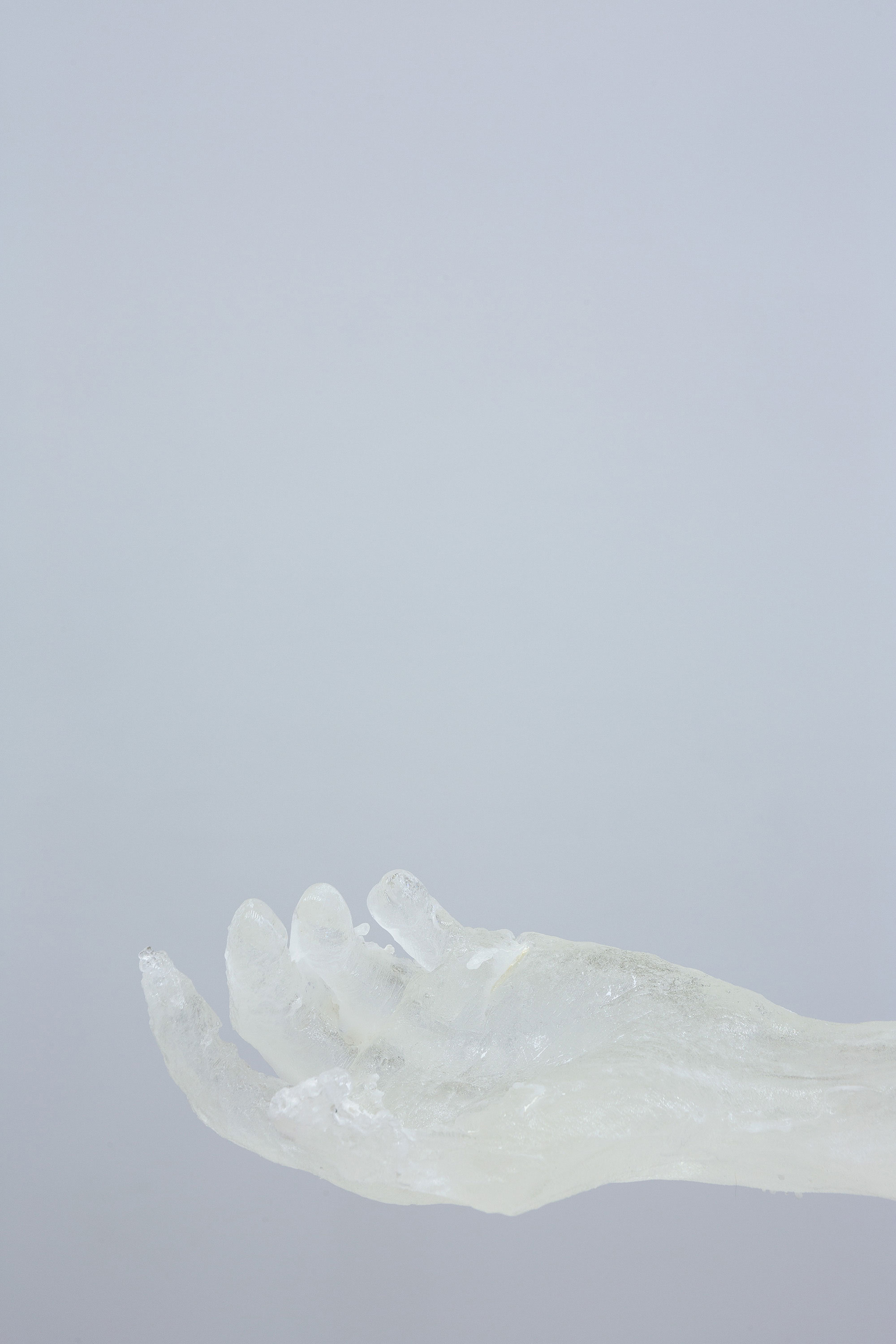 "Everything we’ve worked for - www.youtube.com/watch?v=X85jy2w97-A" (detail), 2016, Gel 10 silicone, alginate, water, epoxy resin, pigment, dimensions variable