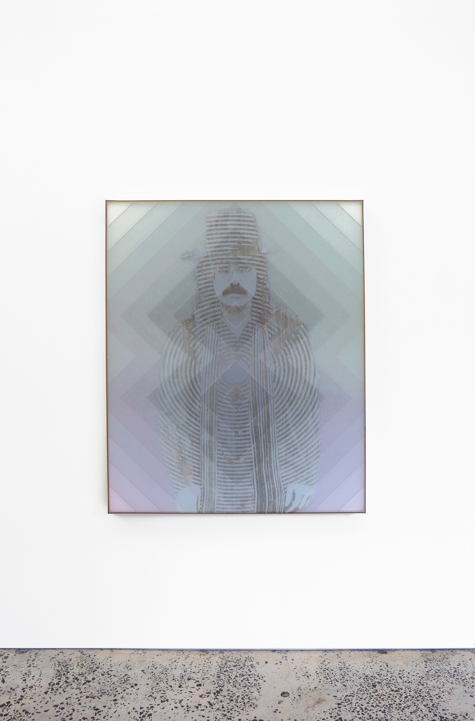 Jonny Niesche, “Blank magic parralactic”, 2014, glitter, linen, acrylic, voile, euromir, 1192 x 1342 mm