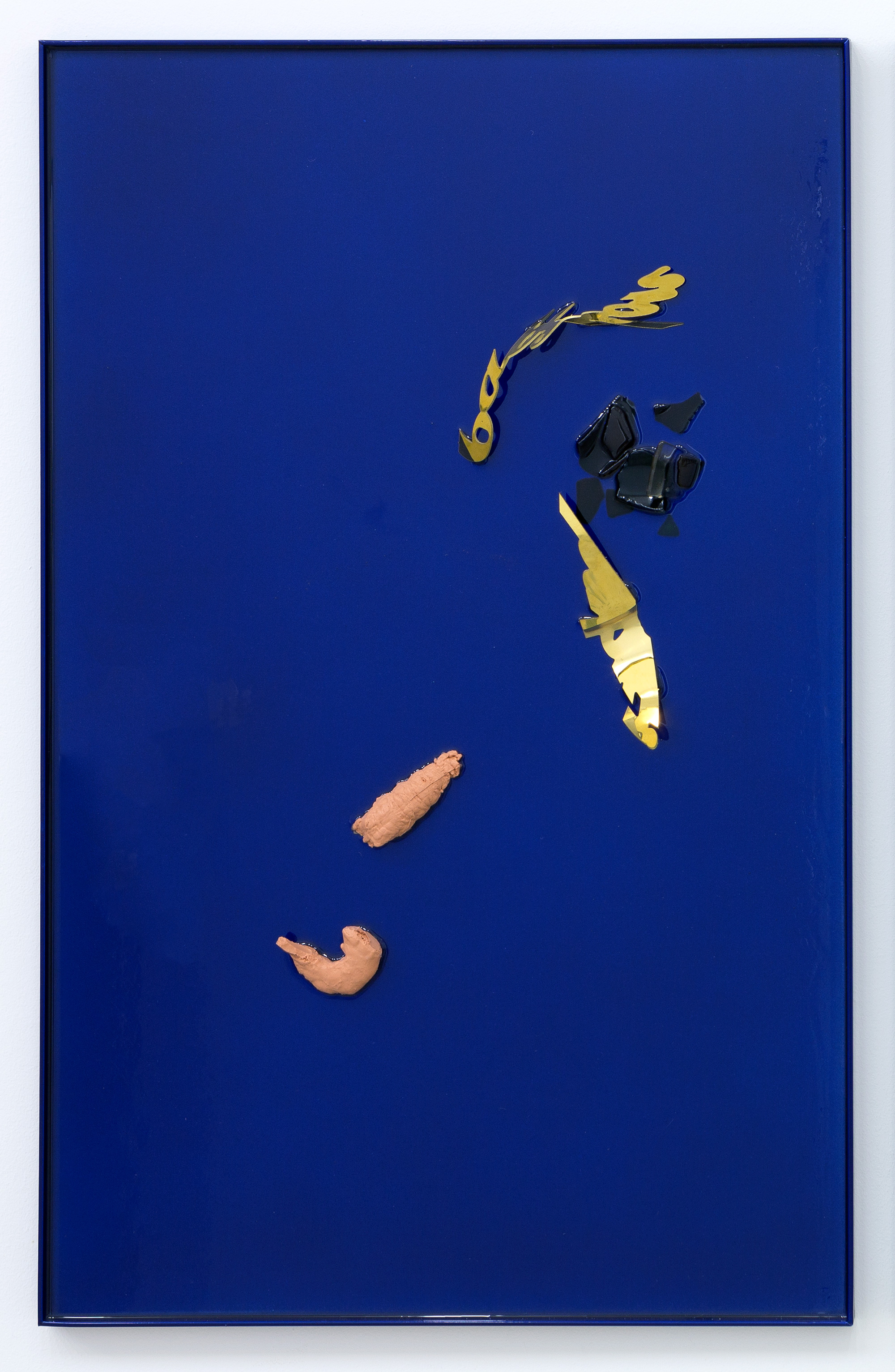 iFucked Babylon – Trawler Tray with prawn and scampi, 2016 Brass, powder coated aluminium, Gel 10 silicone, epoxy resin, sea glass 480 × 750 × 20 mm Unique
